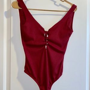 Sexy red bodysuit